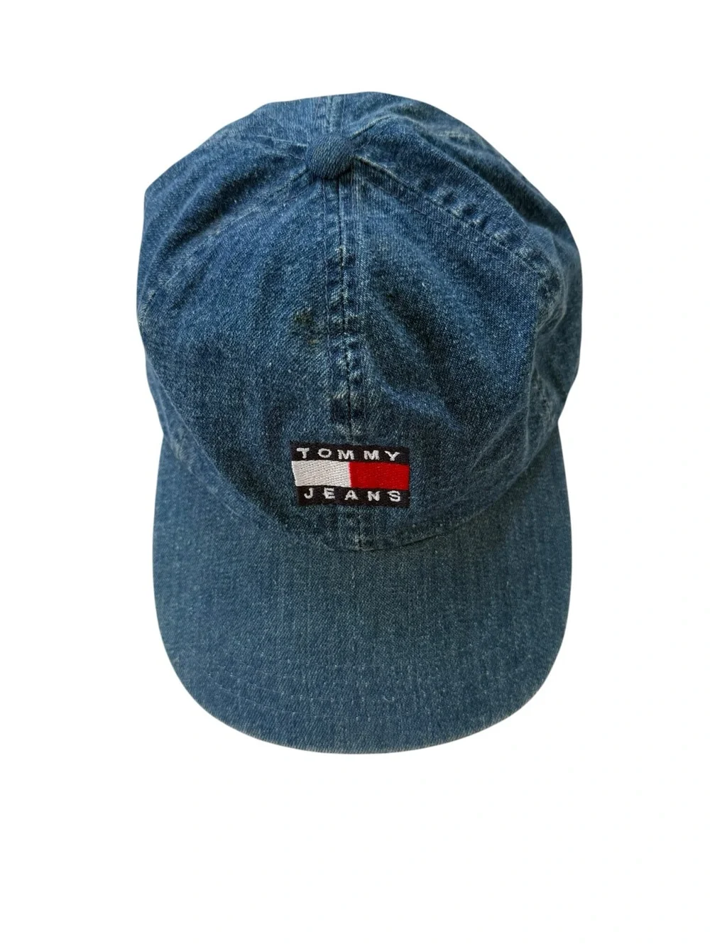 Vintage 90’s Tommy Hilfiger Tommy Jeans Denim Baseball Cap Leather Strap
